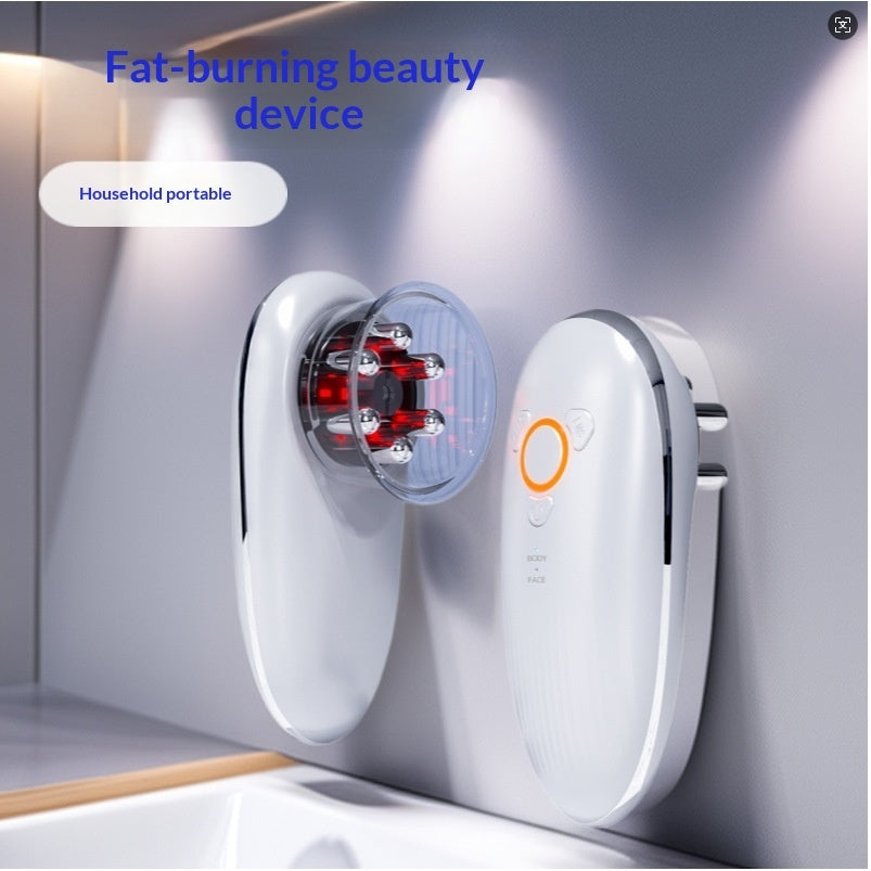 Body Sculpting Massager for Muscle Relief & Body Contouring on a wall, showcasing its compact and portable design.