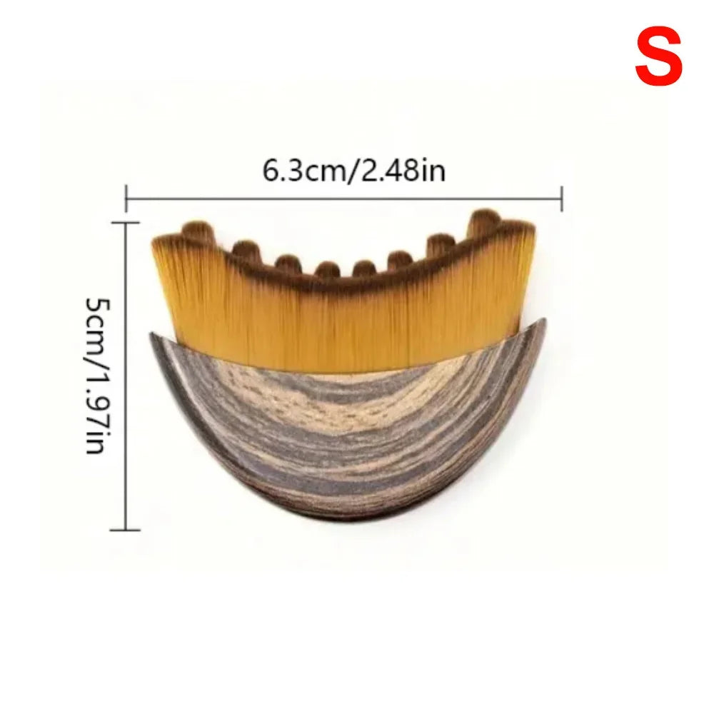 Lymphatic Face Brush for Deep Cleansing & Facial Massage dimensions with natural bristles and wooden handle.