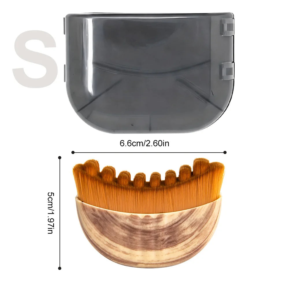 Lymphatic Face Brush for Deep Cleansing & Facial Massage with soft bristles and wooden handle, dimensions 6.6cm x 5cm.