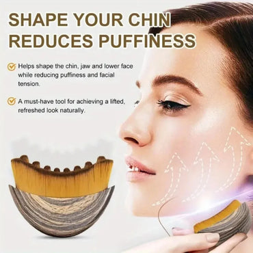 Lymphatic Face Brush for Deep Cleansing & Facial Massage helps shape chin and reduce puffiness with gentle massage.