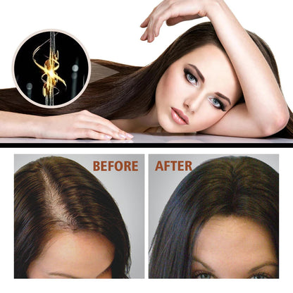 Natural Hair Regrowth Oil for Thick & Healthy Hair before and after results showing improved hair thickness.
