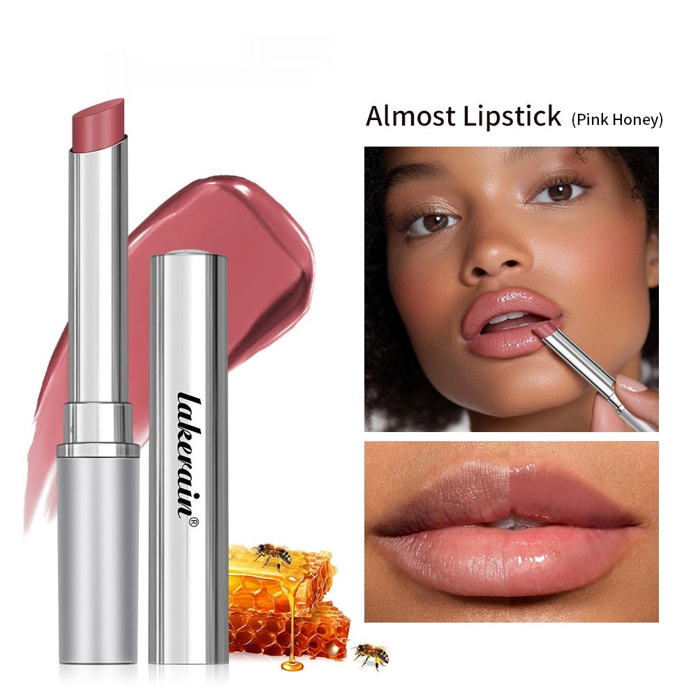 Hyaluronic Acid Lip Plumper for Soft Fuller Lips, featuring Almost Lipstick in Pink Honey for luscious lips.