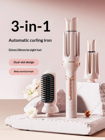 Curling Hair Stick for Effortless Curls & Hair Styling featuring 3-in-1 automatic curling iron and dual-slot design.