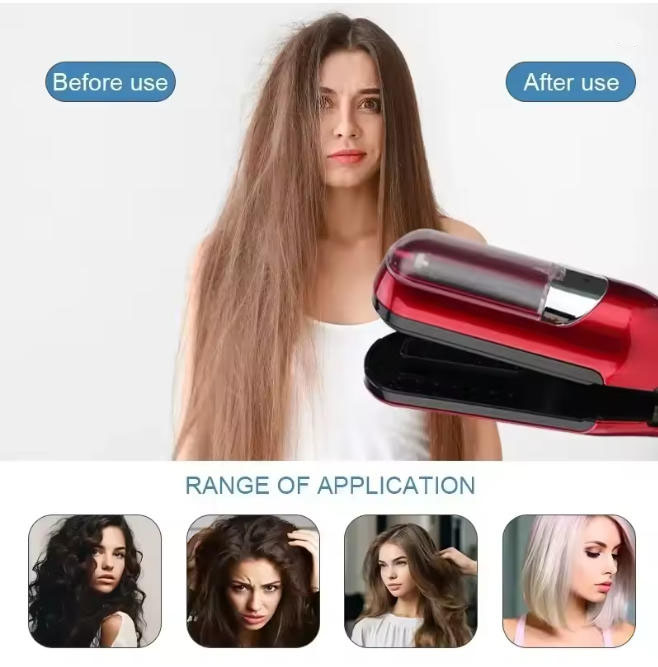Before and after results using Split End Hair Trimmer for Smooth Healthy Looking Hair showcasing transformation.