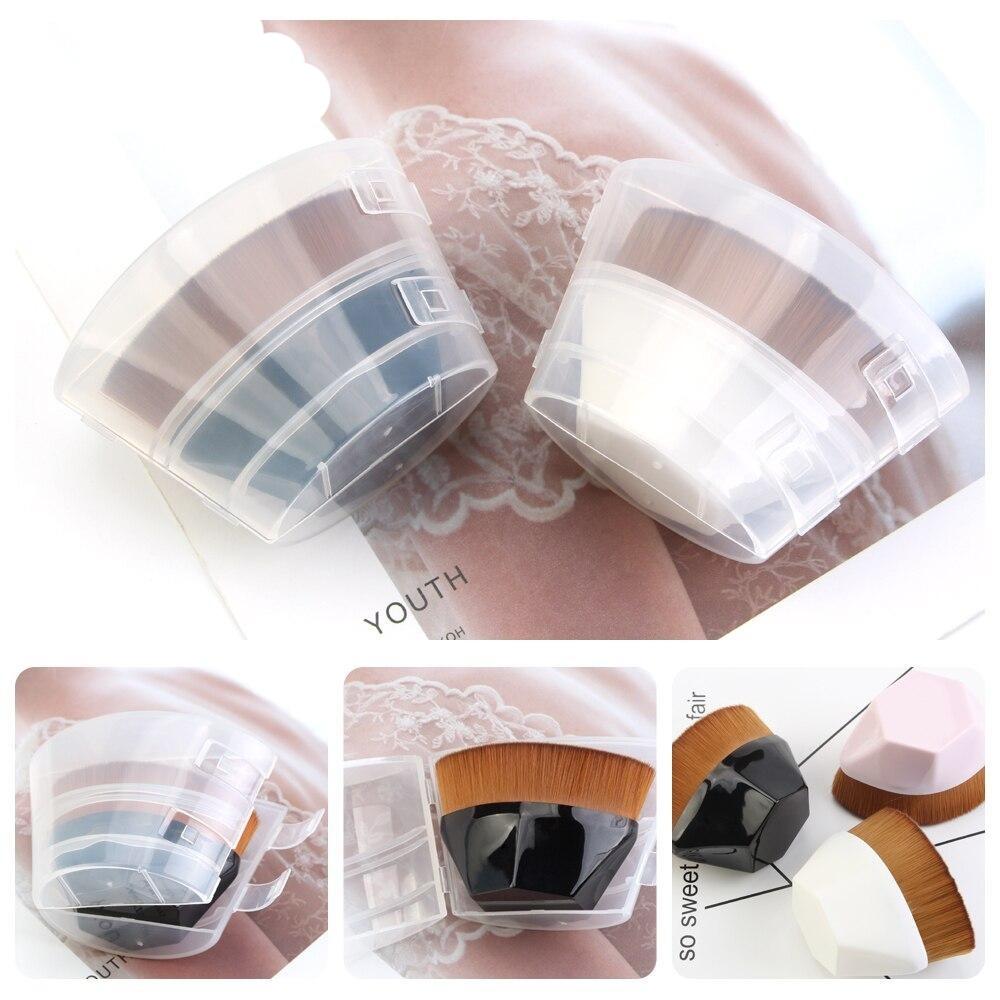 High Density Makeup Foundation Brush set in clear containers for easy access and organized beauty application.