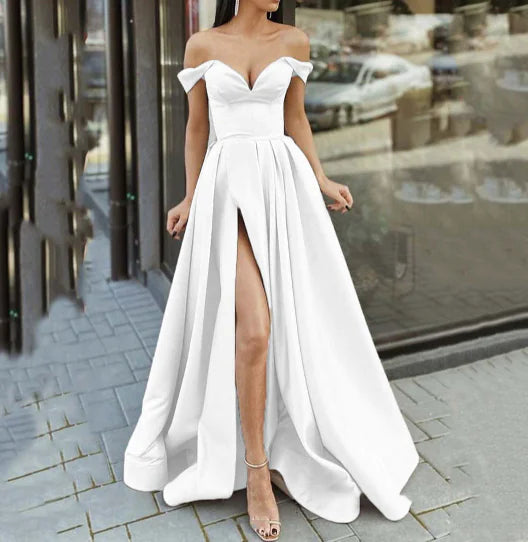 Multicolor V-neck Backless Tube Top Dress for Women worn by a model in a stylish outdoor setting.