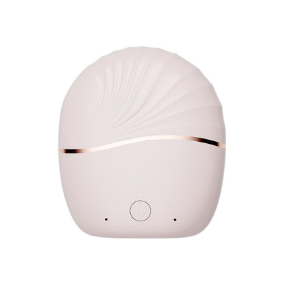 Mini Portable Hair Straightener in a stylish design with shell pattern and rose gold accents.