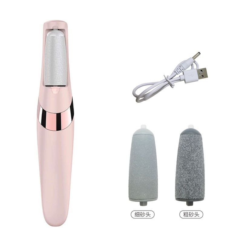 Electric Dead Skin Pedicure Callus Remover for Smooth Feet with two replacement heads and USB charger.