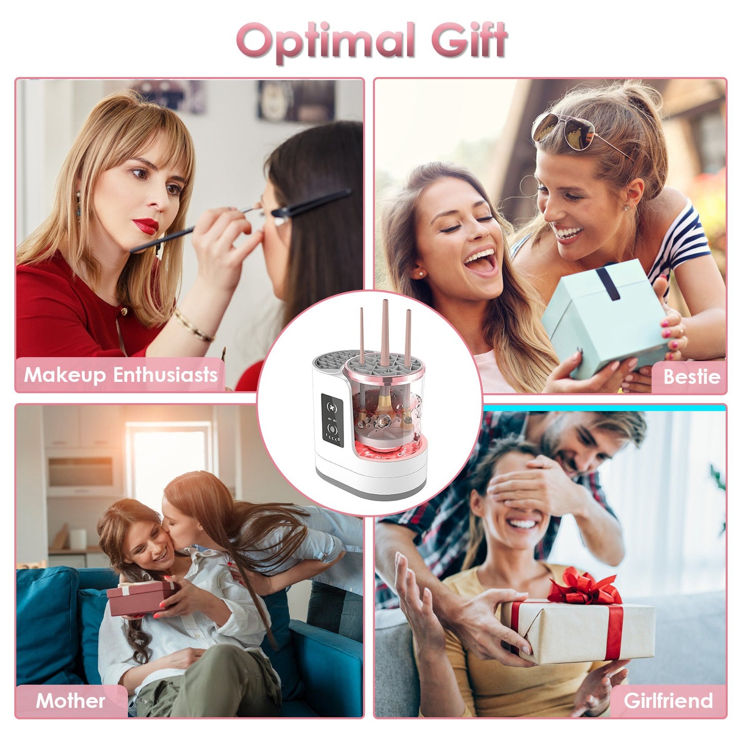 4 In 1 Electric Makeup Brush Cleaner as an optimal gift for makeup enthusiasts, besties, mothers, and girlfriends.