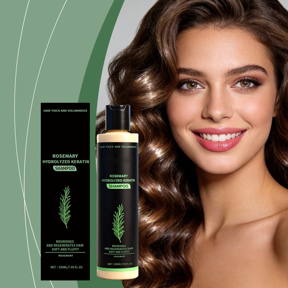 Tgideas Rosemary Shampoo for Hair Growth & Scalp Care with model and product packaging