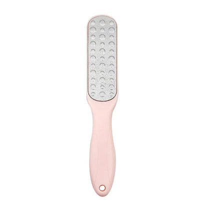 Double-Sided Foot Callus Remover Tool with a pink handle for effective foot care and exfoliation.