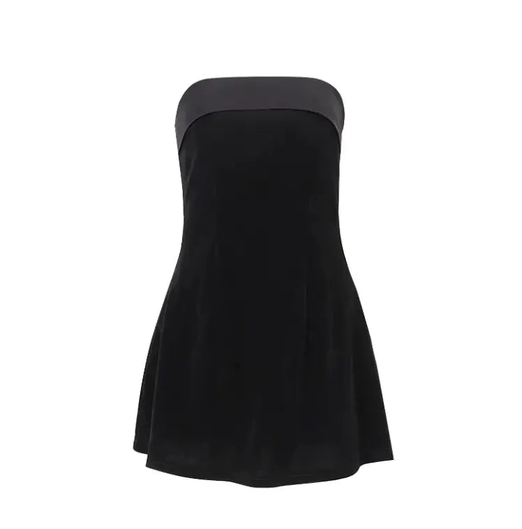 Chic Backless Tube Party Dress in black, perfect for stylish parties and elegant events.