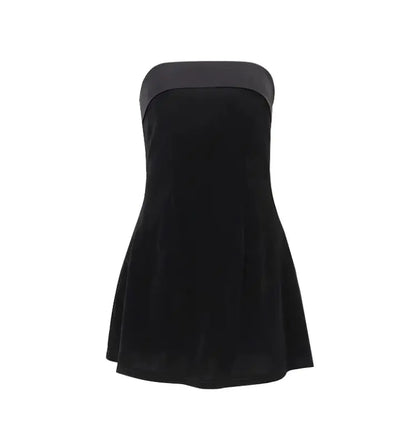 Chic Backless Tube Party Dress in black, perfect for stylish parties and elegant events.