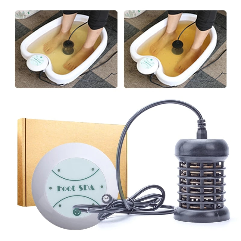 Ionic Detox Foot Spa Cleanse Machine with foot basin and detox device for relaxing foot soaks.