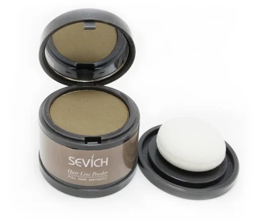 Sevich Hairline Repair Filling Powder container open showing hairline powder and applicator