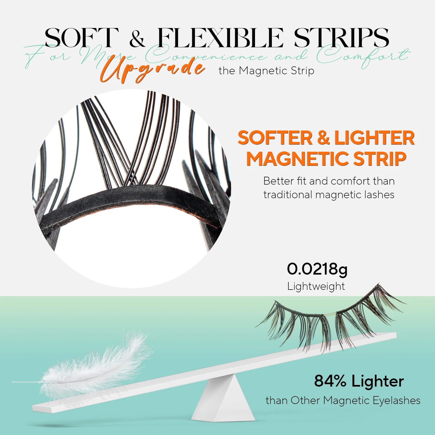 Magnetic Eyelashes Reusable Natural Look False Lashes featuring soft and flexible strips for comfort and easy use.