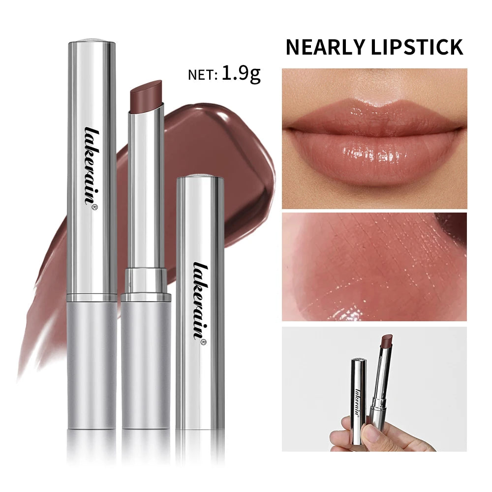 Long Lasting Moisturizing Lipstick featuring a glossy finish and soft texture for all-day wear.