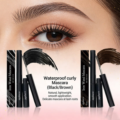 Blaire Iron Wand Lengthening & Curling Mascara with precision lash brush for defined, fuller lashes.