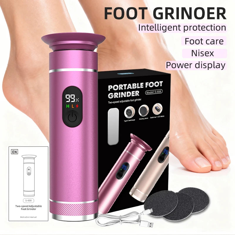 Electric Aluminum Foot Callus Remover Grinder Tool with intelligent protection for effective foot care and maintenance.