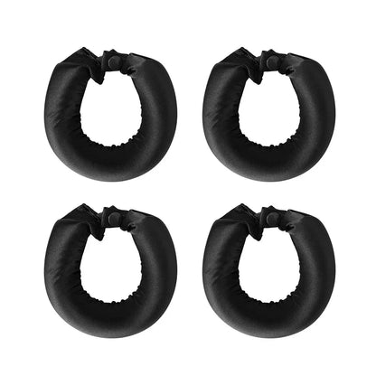 Heatless Hair Curler Curling Rod Headband set of four black curling rods for heat-free curling.