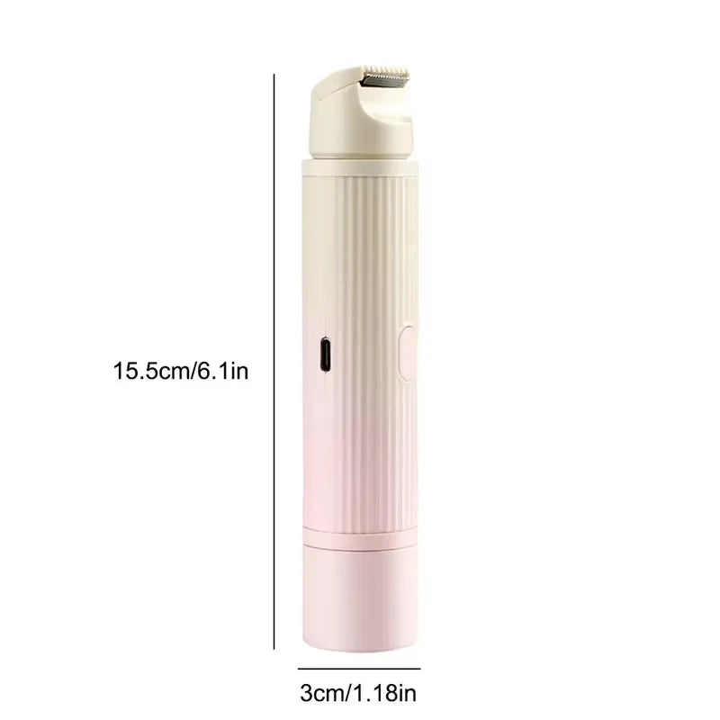 Rechargeable 2-in-1 Electric Hair Shaver shown in a slim design with dimensions 15.5cm and 3cm.