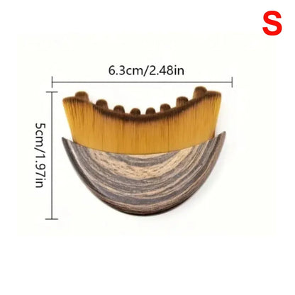 Lymphatic Face Brush for Deep Cleansing & Facial Massage dimensions with natural bristles and wooden handle.