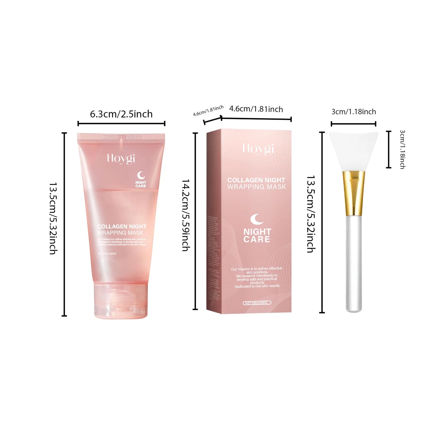 Collagen Night Wrapping Sleeping Mask packaging and applicator, ideal for overnight skincare routine.