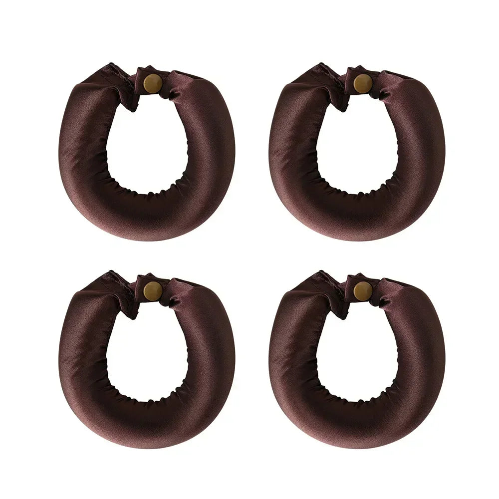 Set of four Heatless Hair Curler Curling Rod Headband for achieving stylish curls without heat damage.