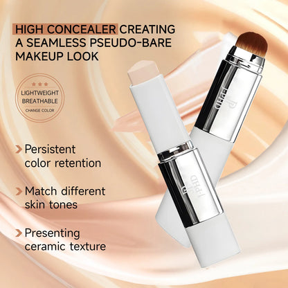 Image of Two-in-one Brush Head Foundation Stick showcasing its high concealer features for a seamless makeup look.