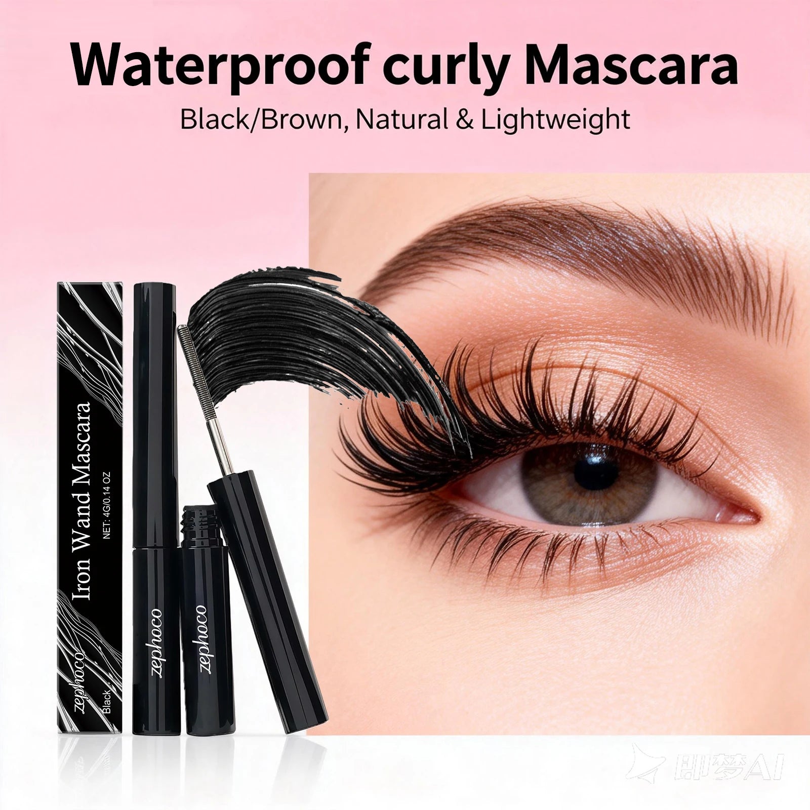 Blaire Iron Wand Lengthening & Curling Mascara in waterproof formula for defined, long lashes.