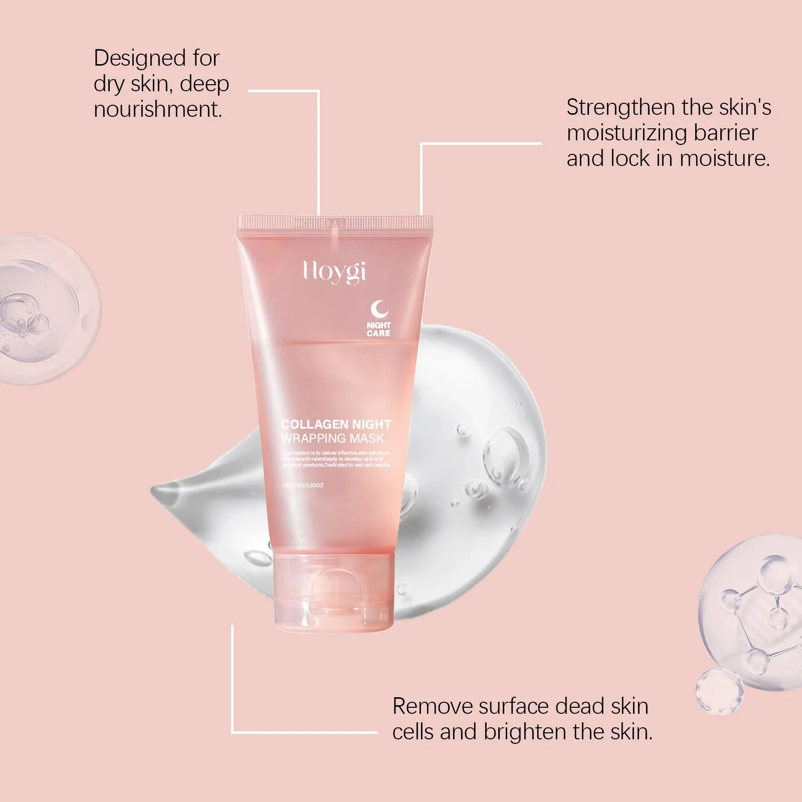 Collagen Night Wrapping Sleeping Mask in a tube designed for deep nourishment and skin barrier strengthening.