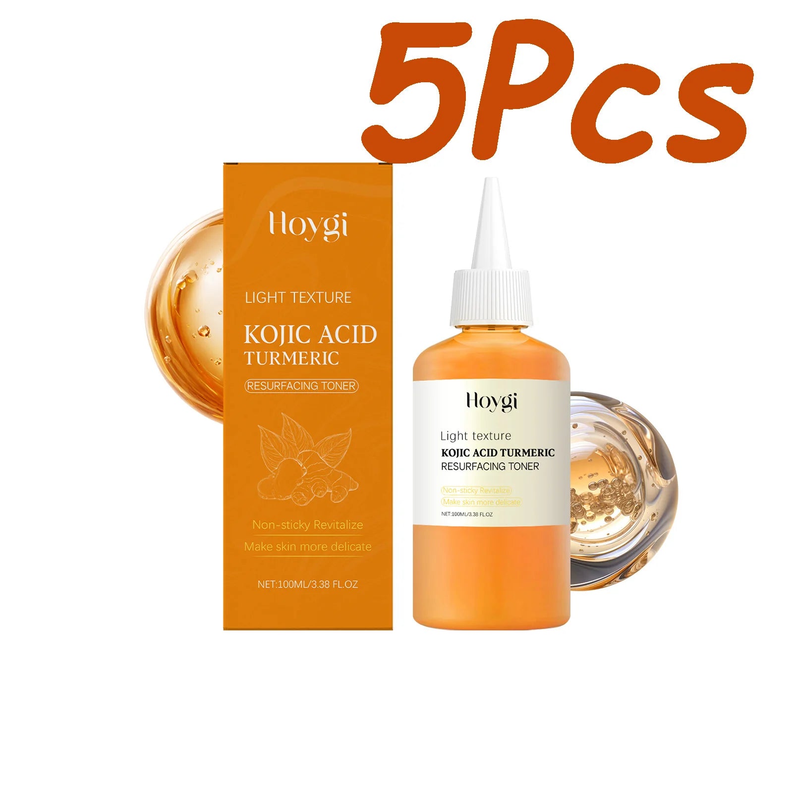 Brightening Kojic Acid Turmeric Toner in a bottle with packaging, designed for skin brightening and rejuvenation.