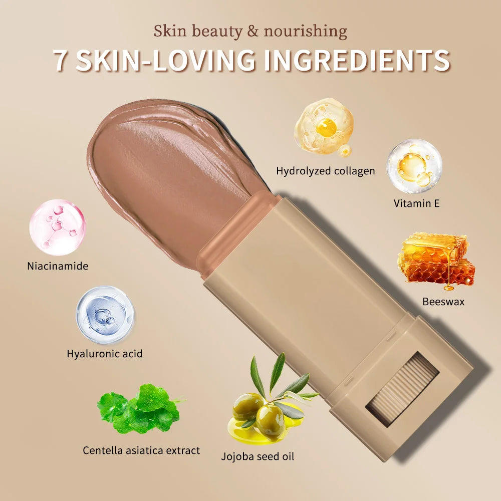Even Skin Tone Best Stick Foundation Travel Makeup with 7 nourishing ingredients for a flawless complexion.