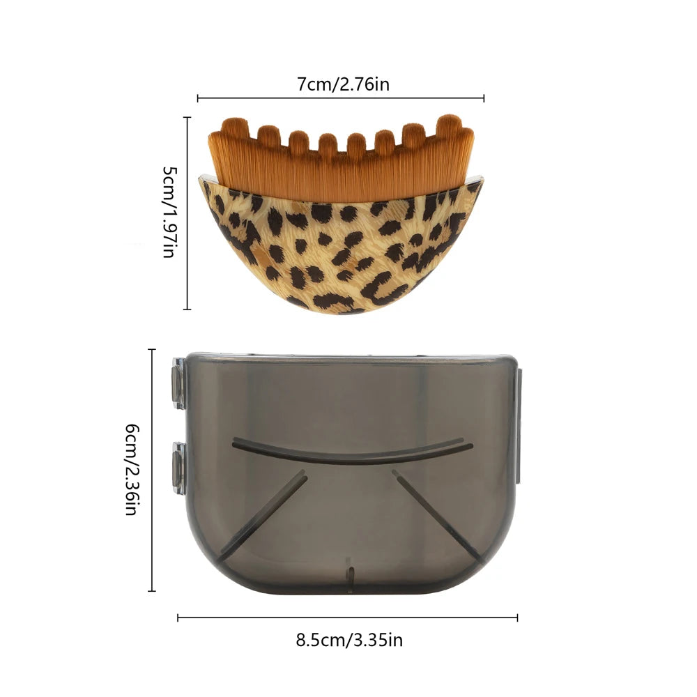 Lymphatic Face Brush for Deep Cleansing & Facial Massage with leopard print design and storage case.
