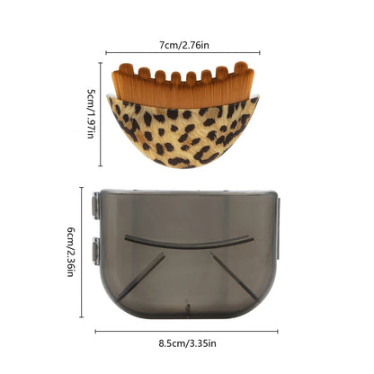 Lymphatic Face Brush for Deep Cleansing & Facial Massage with leopard print design and storage case.