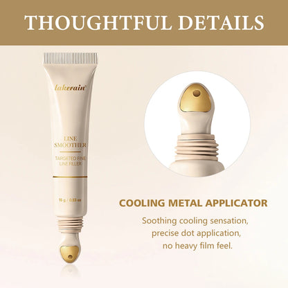 Lakerain Line Smoother Anti Wrinkle Cream with cooling metal applicator for precise dot application.
