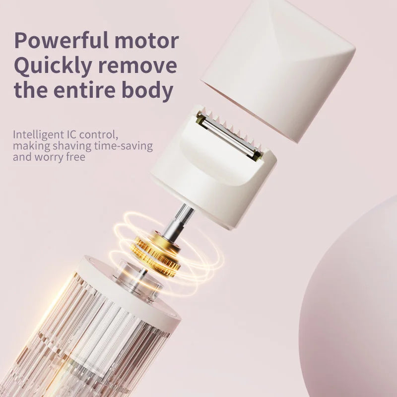 Rechargeable 2-in-1 Electric Hair Shaver showing powerful motor and shaving head for efficient grooming.