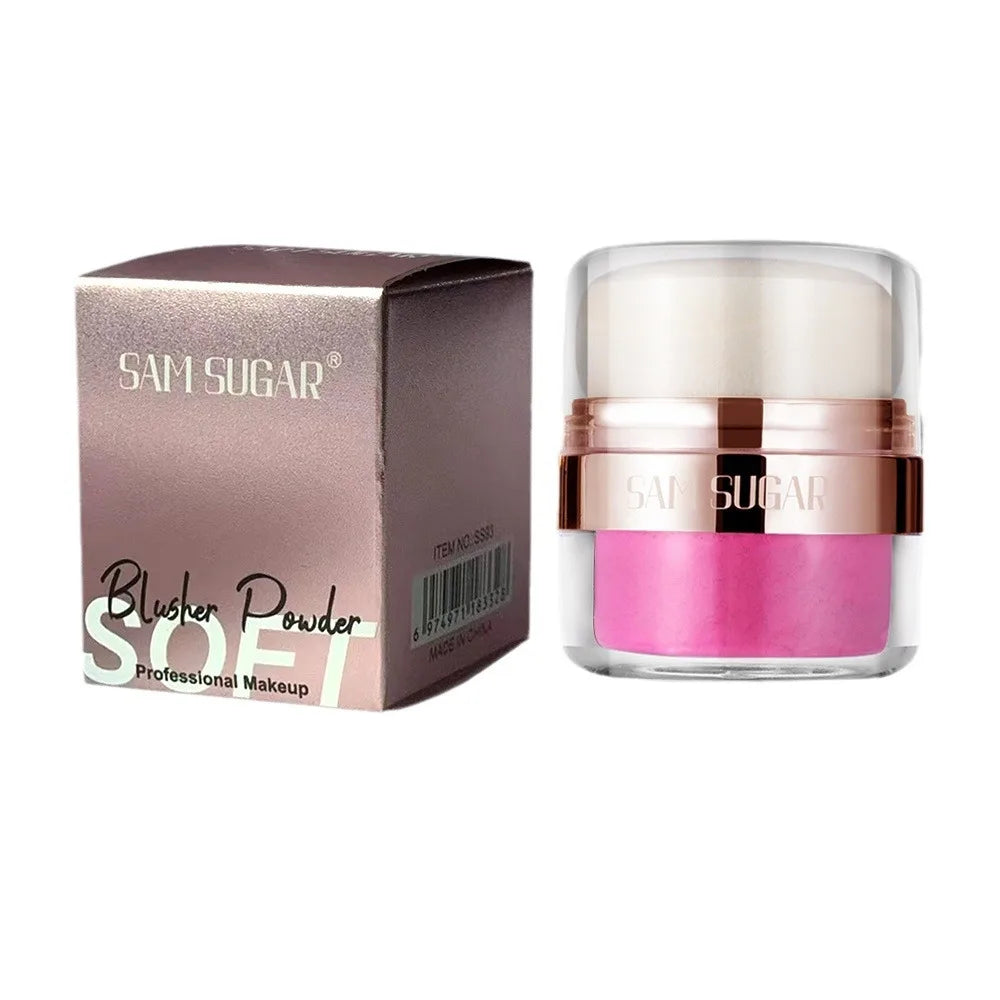 6 Color Air Cushion Blush Silky Smooth Matte Eye Shadow in stylish packaging with pink blusher powder for professional makeup.