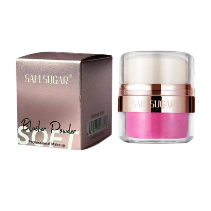 6 Color Air Cushion Blush Silky Smooth Matte Eye Shadow in stylish packaging with pink blusher powder for professional makeup.