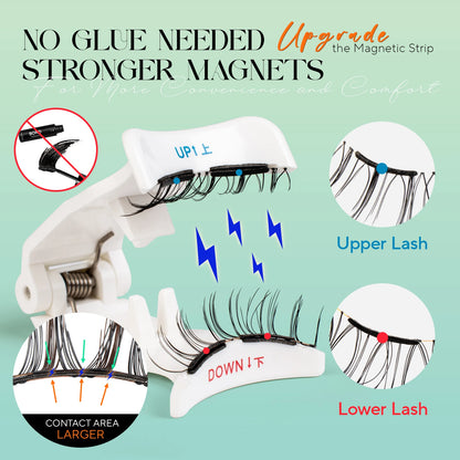 Magnetic Eyelashes Reusable Natural Look False Lashes with upgraded stronger magnets for easy application.