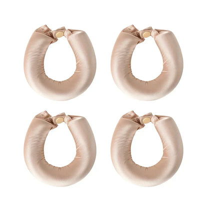 Heatless Hair Curler Curling Rod Headband set of four satin padded curling rods for soft, heat-free curls