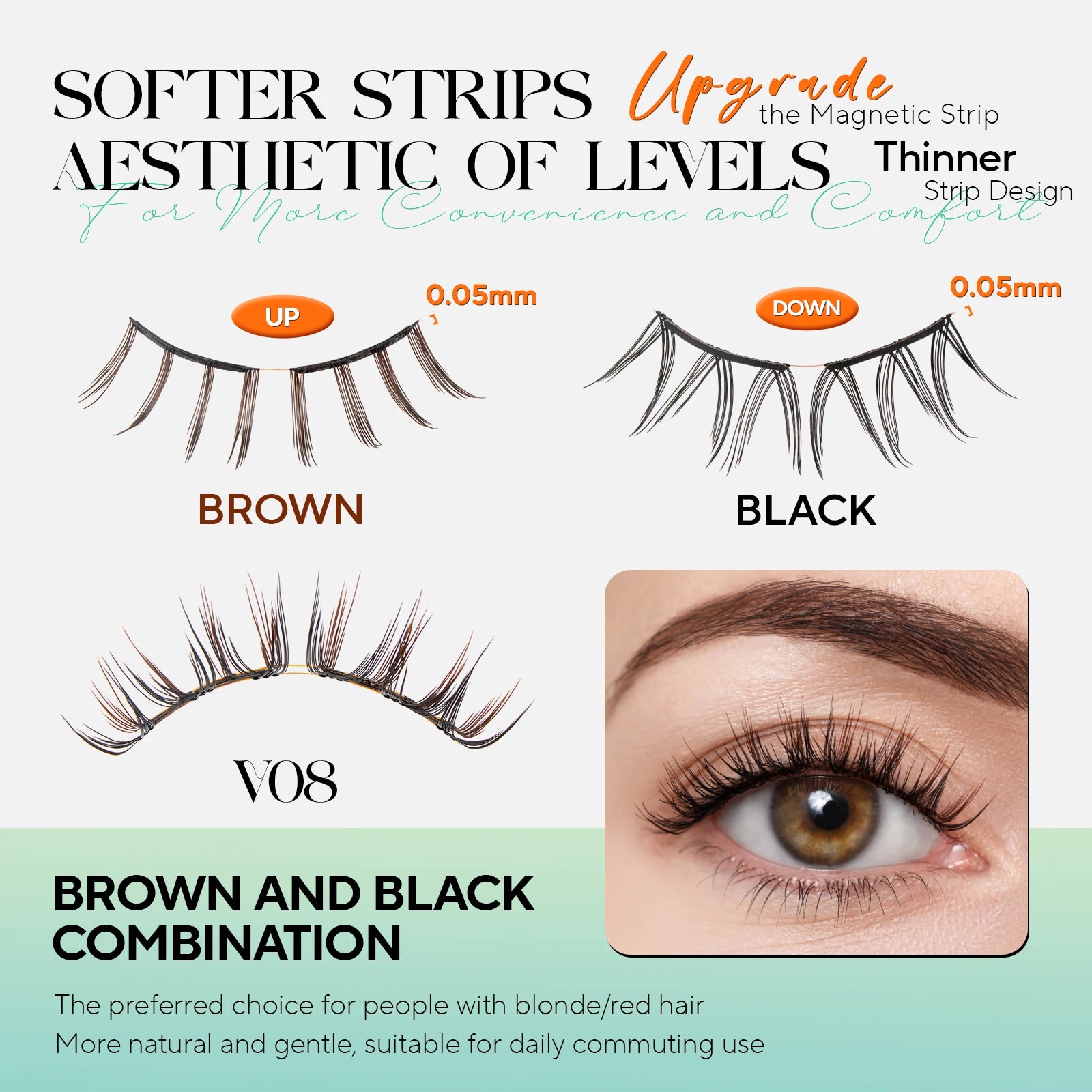 Magnetic Eyelashes Reusable Natural Look False Lashes with brown and black color options for stunning eye enhancement.