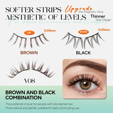 Magnetic Eyelashes Reusable Natural Look False Lashes with brown and black color options for stunning eye enhancement.