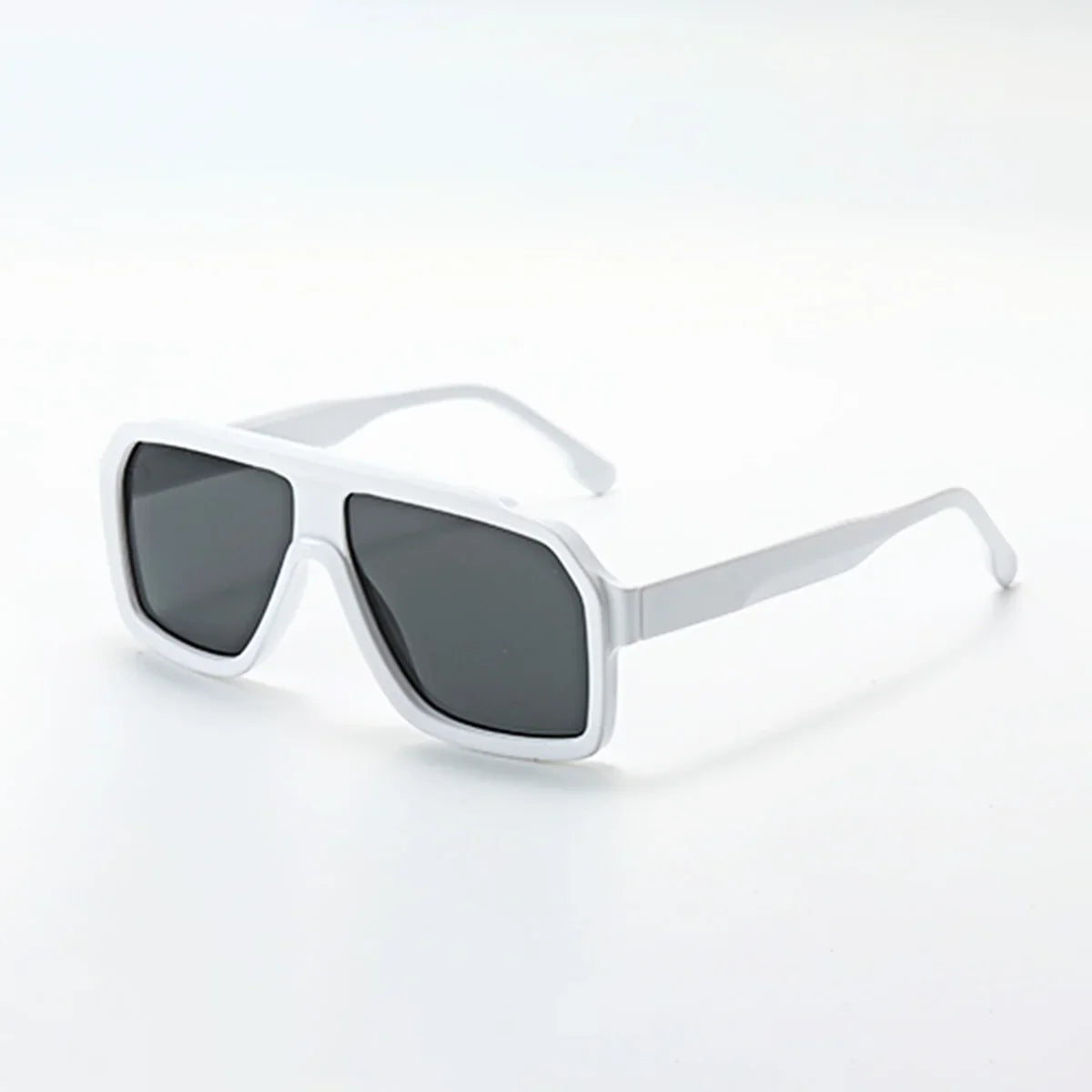 Raven Retro Sunglasses Vintage UV Protection Eyewear with white frames and dark lenses.