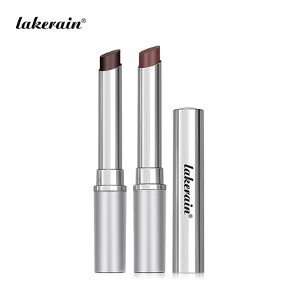 Two shades of Long Lasting Moisturizing Lipstick by Lakerain in silver packaging.