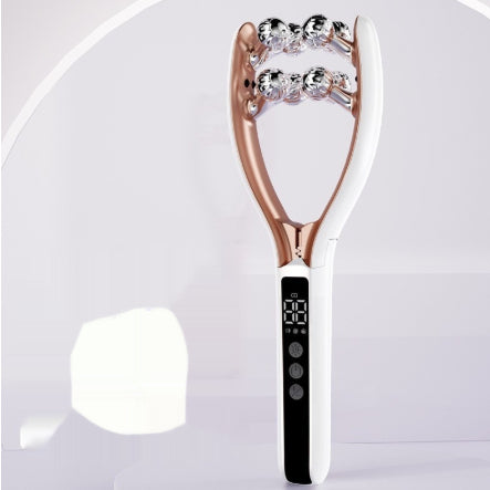 Facial Massager for Face and Neck, featuring a unique design with rolling massage heads for rejuvenating skin care.