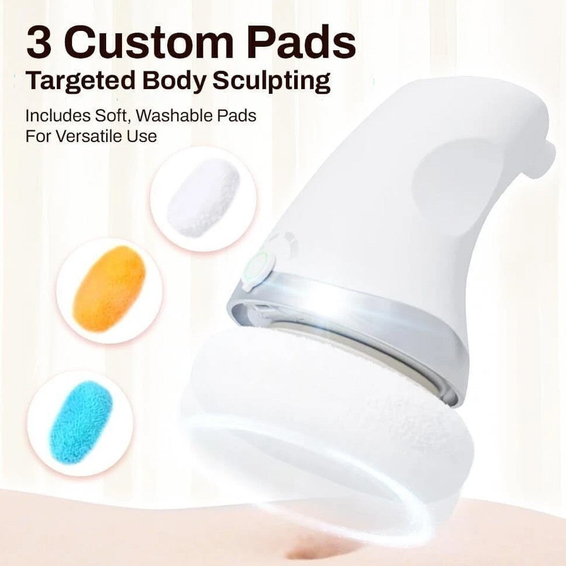 Electric Cellulite Massager Body Sculpting Lifting Device with 3 custom pads for targeted body sculpting.