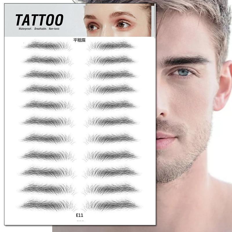 Image of 4D Waterproof Eyebrow Tattoo Stickers showcasing realistic brow designs for easy application.