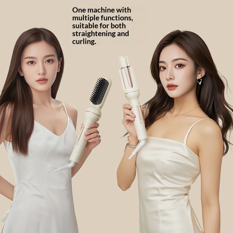 Curling Hair Stick for Effortless Curls & Hair Styling displayed by two models showcasing its versatility.